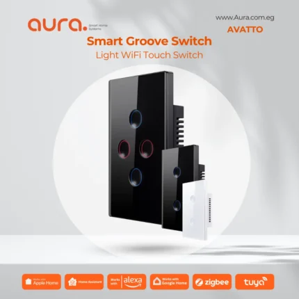 AVATTO Tuya Zigbee Smart Groove Switch Neutral Wire Required 1/2/3/4 Gang Light WiFi Touch Switch Work with Alexa Google Home